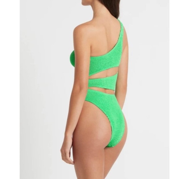 Bond Eye Swim Rico asymmetric one shoulder Cutout Swimsuit one Piece Green - Picture 7 of 16